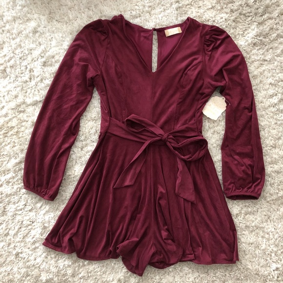 Altar'd State Pants - Altar’d State long sleeve suede romper